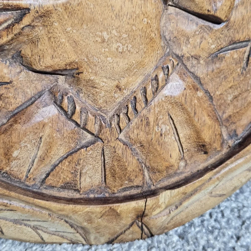 VINTAGE Wooden Wall Plaque‎ BOHO 12